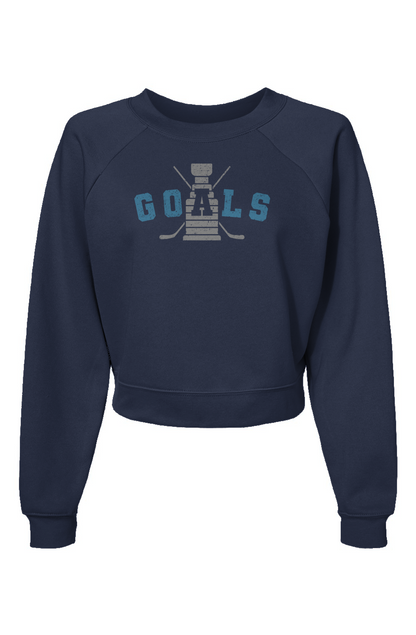 Raglan Rival Goals Crossed Sticks Pullover Navy Blue | Barn Garb Hockey Threads