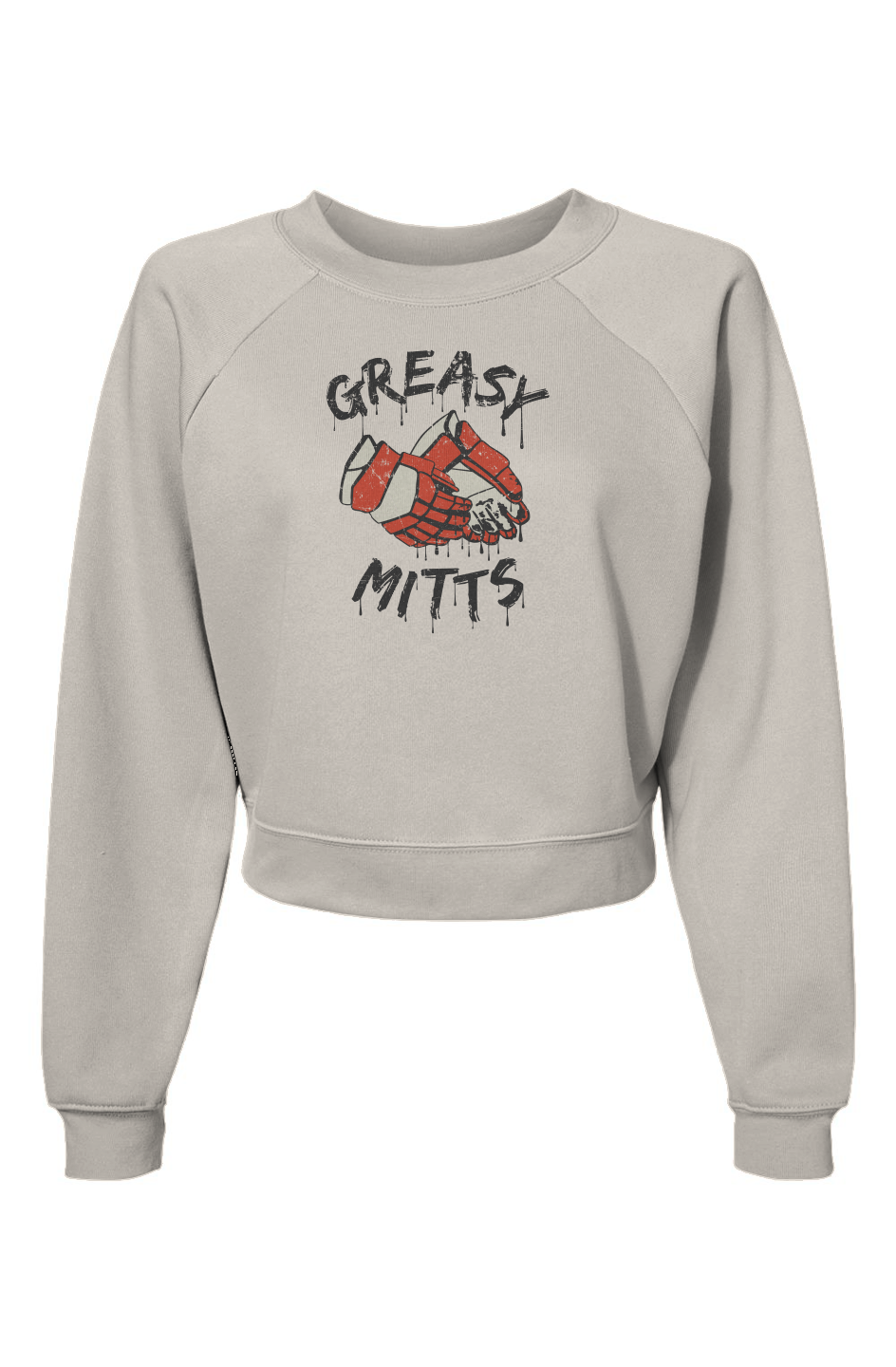 Raglan Rival Greasy Mitts Pullover Vintage White | Barn Garb Hockey Threads