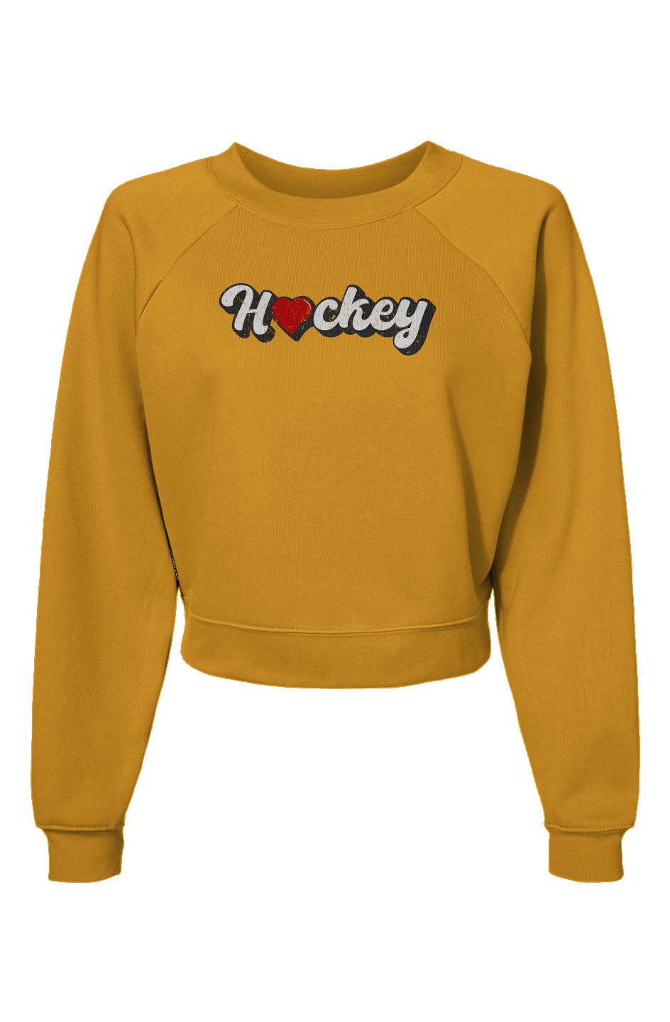 Raglan Rival Hockey Heart Pullover Heather Mustard | Barn Garb Hockey Threads
