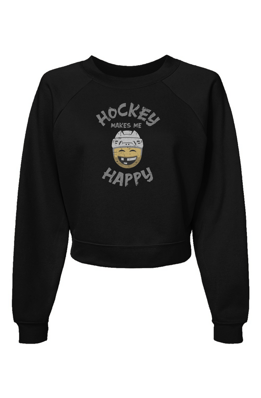 Raglan Rival Hockey Makes Me Happy Pullover Black | Barn Garb Hockey Threads
