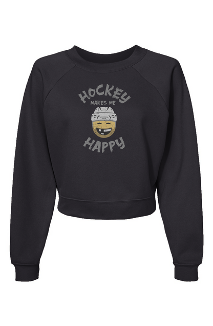 Raglan Rival Hockey Makes Me Happy Pullover Vintage Charcoal | Garb Hockey Threads