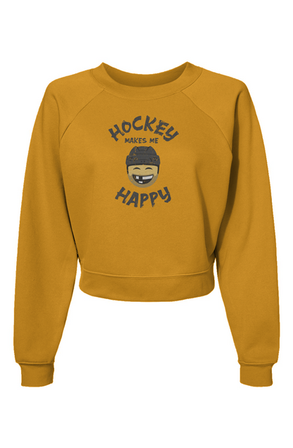 Raglan Rival Hockey Makes Me Happy Pullover Heather Mustard | Barn Garb Hockey Threads