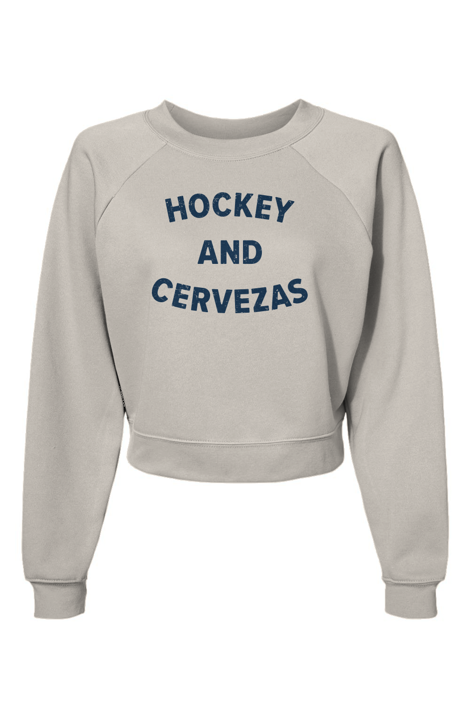 Raglan Rival Hockey and Cervezas Pullover Vintage White | Barn Garb Hockey Threads
