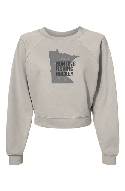 Raglan Rival Hunting Fishing Hockey Pullover Vintage White | Barn Garb Hockey Threads