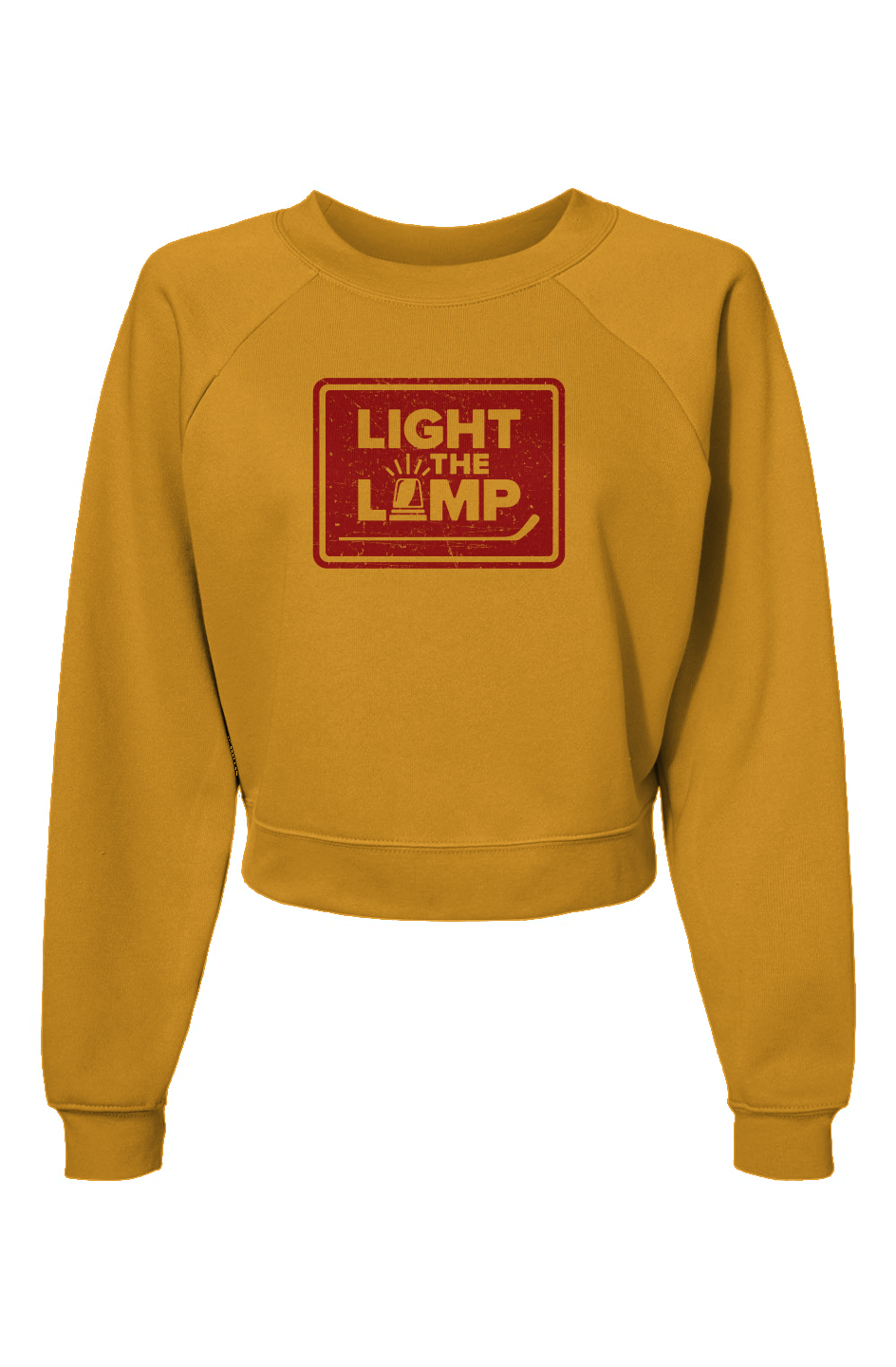 Raglan Rival Light the Lamp Badge Pullover Heather Mustard | Barn Garb Hockey Threads