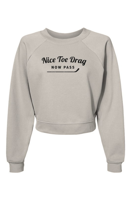 Raglan Rival Nice Toe Drag Now Pass Pullover Vintage White | Barn Garb Hockey Threads