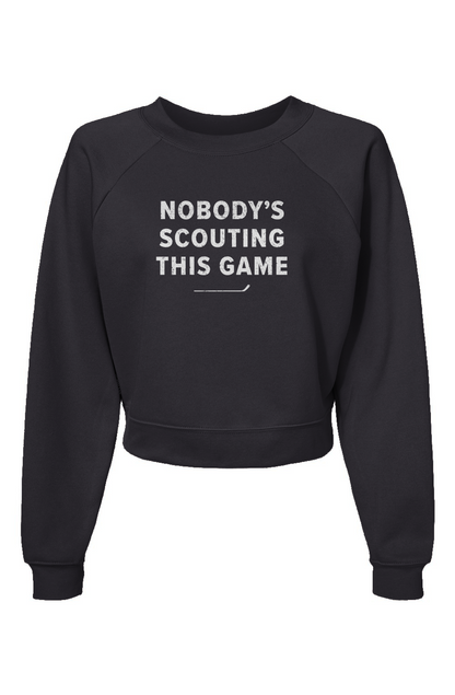 Raglan Rival Nobody's Scouting This Game Pullover Charcoal | Barn Garb Hockey Threads