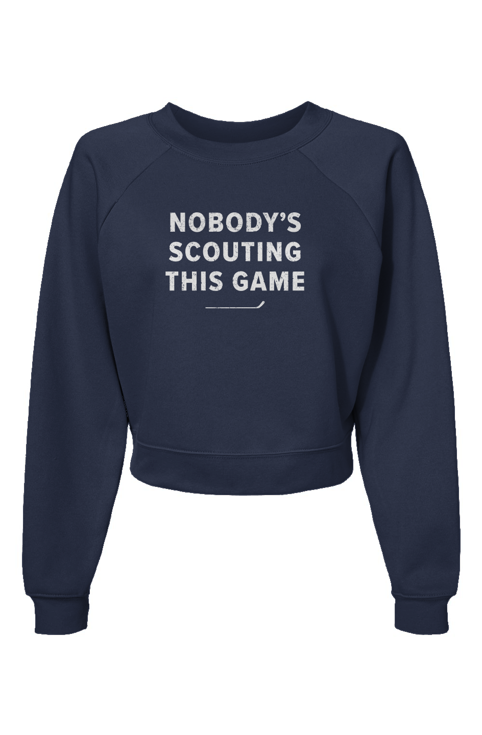 Raglan Rival Nobody's Scouting This Game Pullover Navy Blue | Barn Garb Hockey Threads