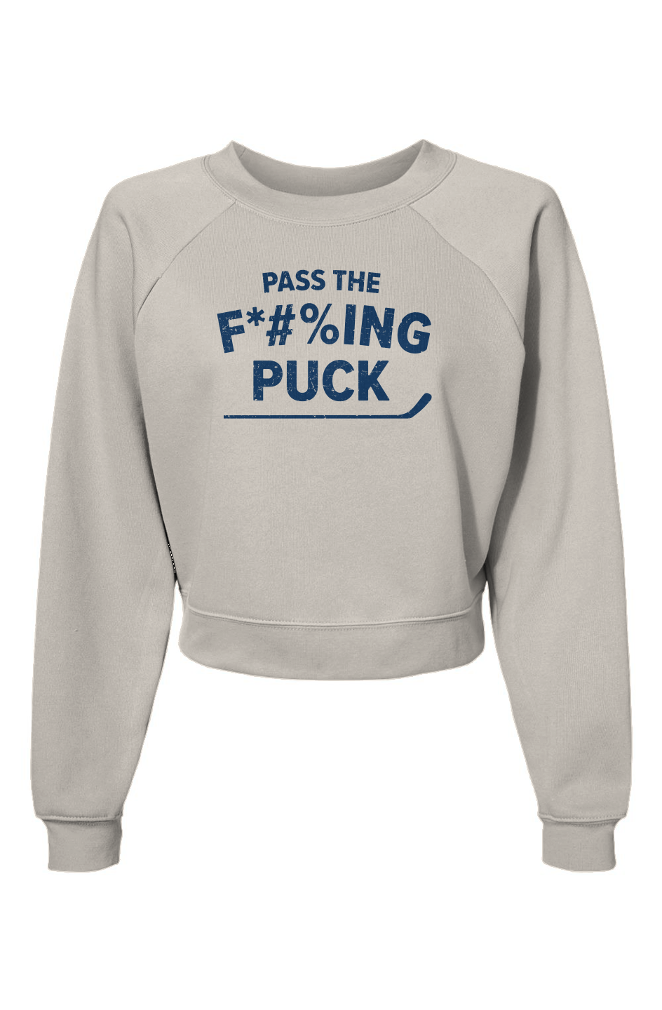 Raglan Rival Pass the F*#%ing Puck Pullover Vintage White | Barn Garb Hockey Threads