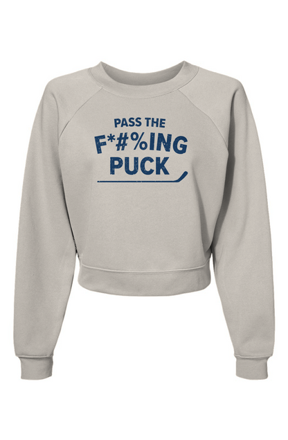 Raglan Rival Pass the F*#%ing Puck Pullover Vintage White | Barn Garb Hockey Threads