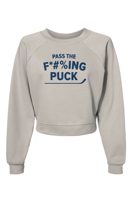 Raglan Rival Pass the F*#%ing Puck Pullover Vintage White | Barn Garb Hockey Threads