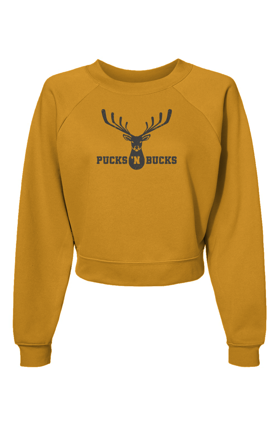 Raglan Rival Pucks N Bucks Crest Pullover Gold | Barn Garb Hockey Threads
