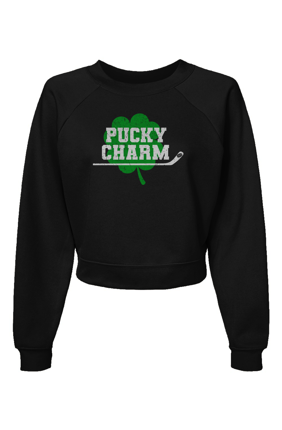 Raglan Rival Pucky Charm Pullover Black Barn Garb Hockey Threads