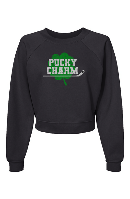 Raglan Rival Pucky Charm Pullover Charcoal | Barn Garb Hockey Threads