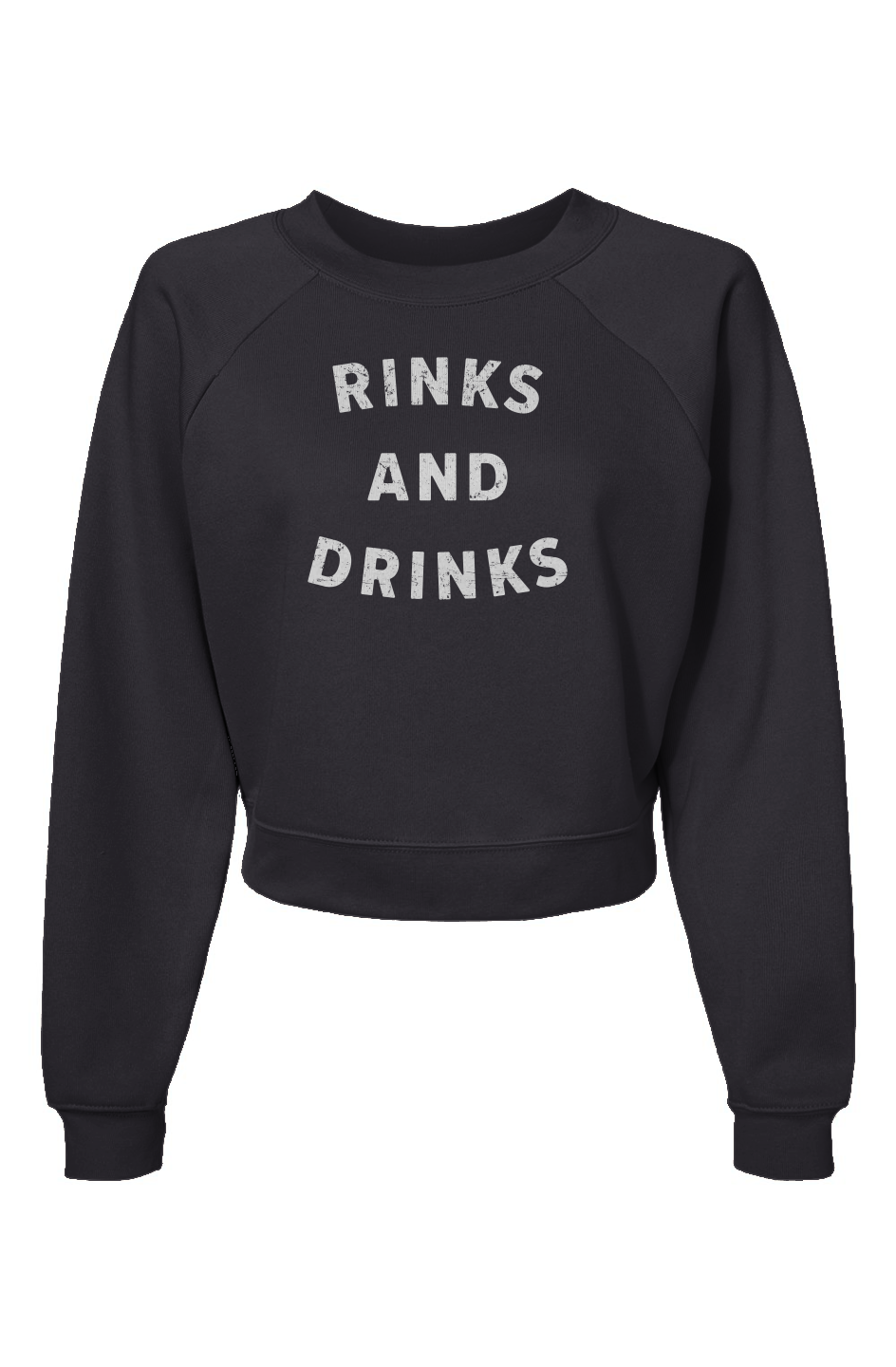 Raglan Rival Rinks and Drinks Pullover Charcoal | Barn Garb Hockey Threads