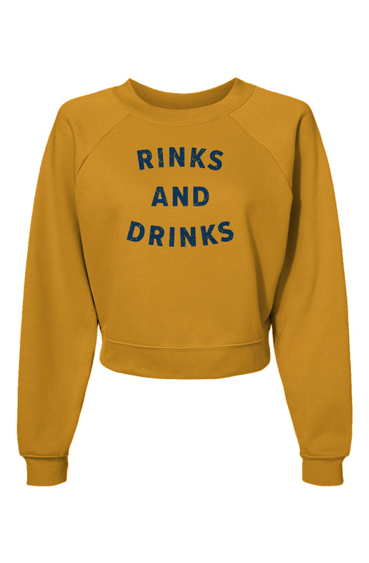 Raglan Rival Rinks and Drinks Pullover Heather Mustard | Barn Garb Hockey Threads