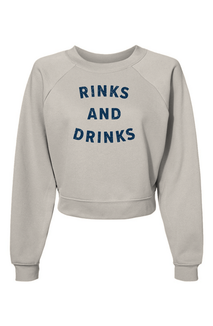 Raglan Rival Rinks and Drinks Pullover Vintage White | Barn Garb Hockey Threads