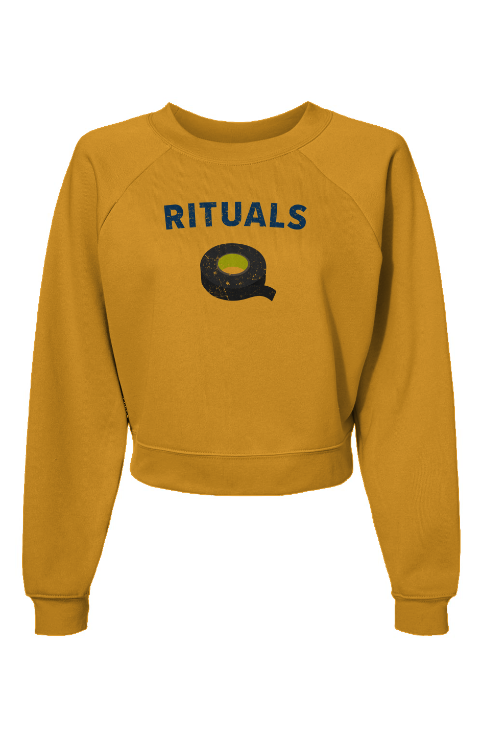 Raglan Rival Rituals Black Tape Pullover Heather Mustard | Barn Garb Hockey Threads