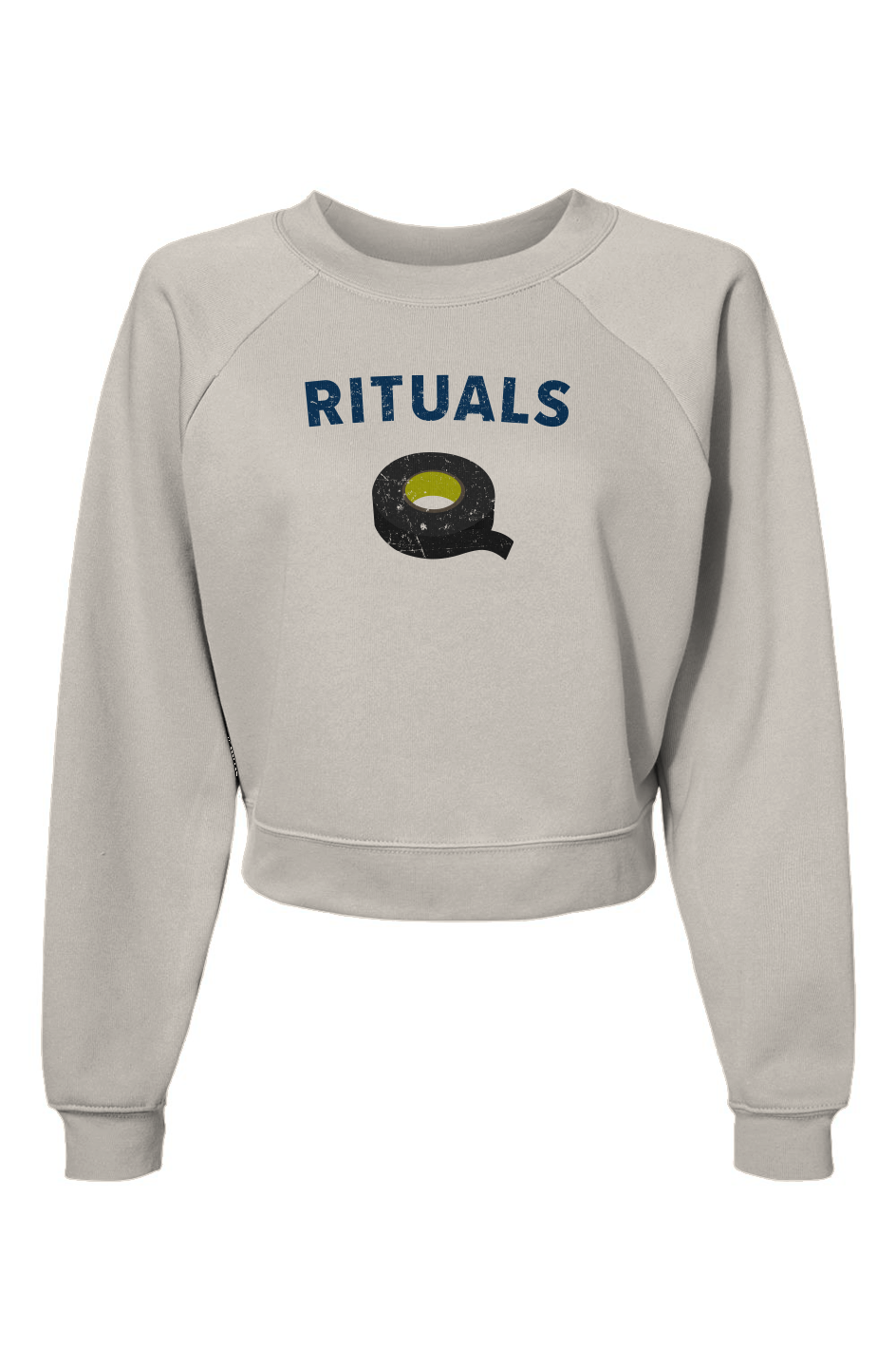 Raglan Rival Rituals Black Tape Pullover Vintage White | Barn Garb Hockey Threads