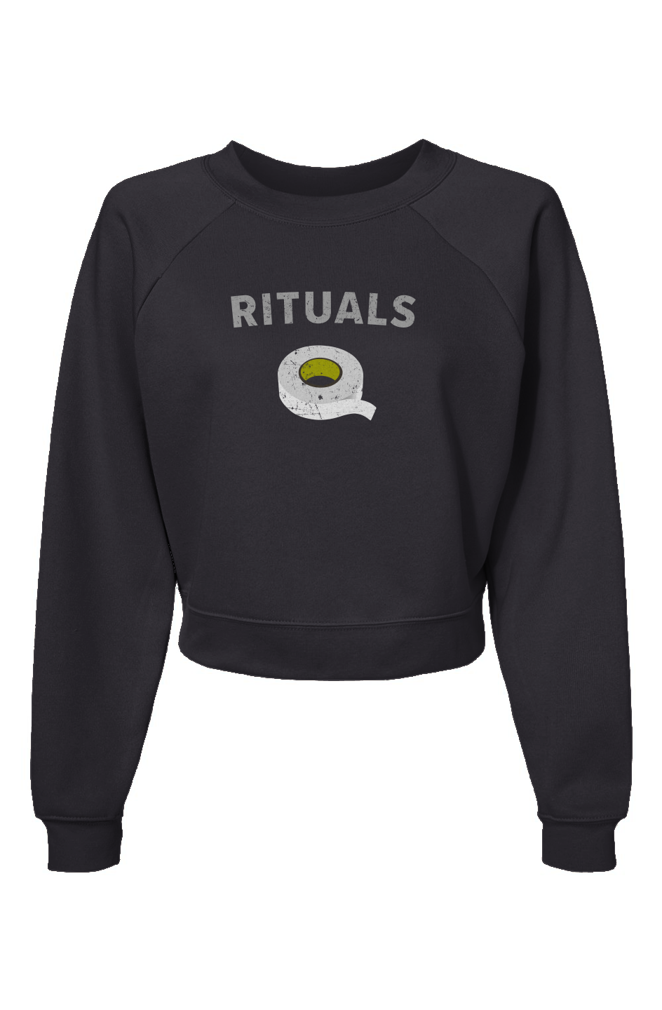 Raglan Rival Rituals White Tape Pullover Charcoal | Barn Garb Hockey Threads