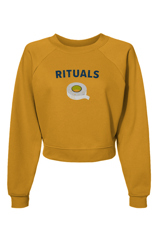 Raglan Rival Rituals White Tape Pullover Heather Mustard | Barn Garb Hockey Threads
