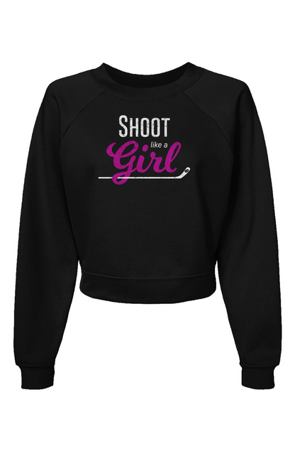 Raglan Rival Shoot Like A Girl Pullover Black | Barn Garb Hockey Threads