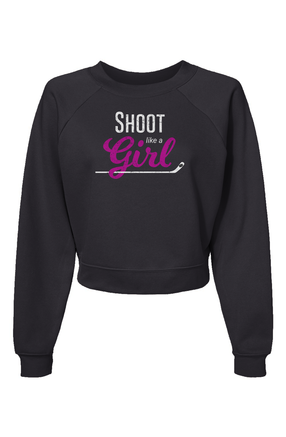 Raglan Rival Shoot Like A Girl Pullover Charcoal | Barn Garb Hockey Threads