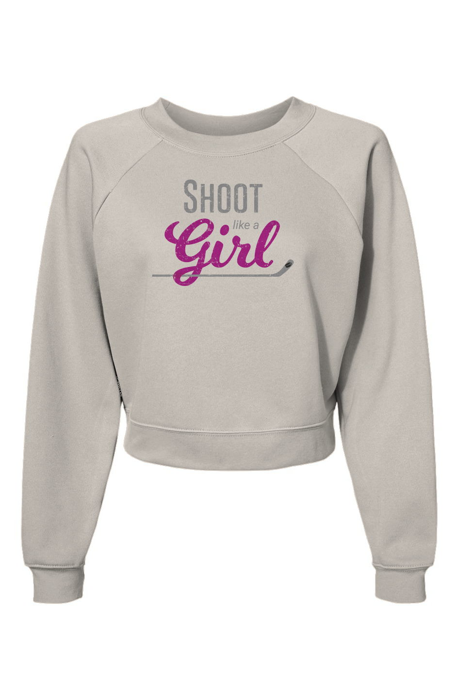 Raglan Rival Shoot Like A Girl Pullover Vintage White | Barn Garb Hockey Threads
