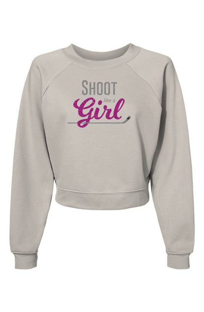 Raglan Rival Shoot Like A Girl Pullover Vintage White | Barn Garb Hockey Threads