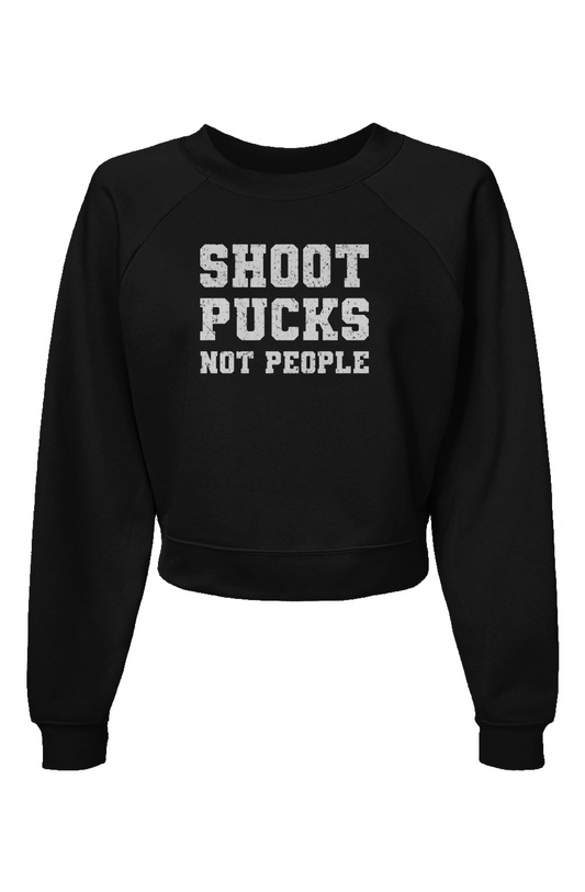 Raglan Rival Shoot Pucks Not People Pullover Black | Barn Garb Hockey Threads