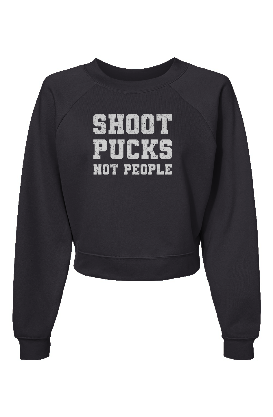 Raglan Rival Shoot Pucks Not People Pullover Charcoal | Barn Garb Hockey Threads