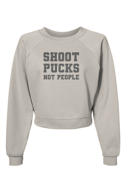 Raglan Rival Shoot Pucks Not People Pullover Vintage White | Barn Garb Hockey Threads