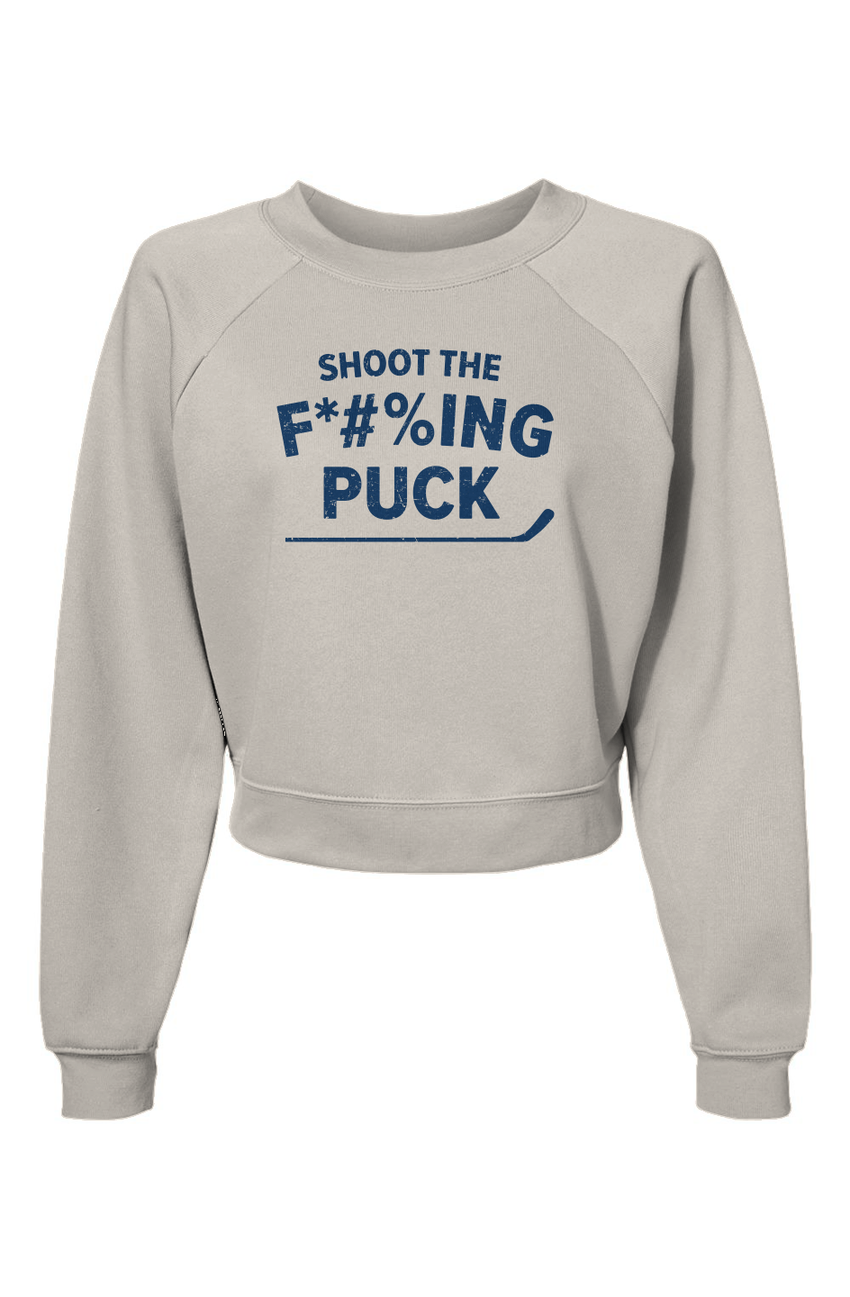 Raglan Rival Shoot the F*#%ing Puck Pullover Vintage White | Barn Garb Hockey Threads
