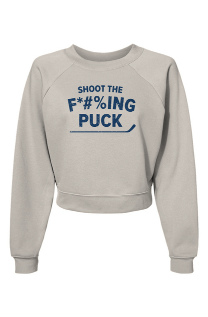 Raglan Rival Shoot the F*#%ing Puck Pullover Vintage White | Barn Garb Hockey Threads