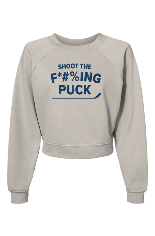 Raglan Rival Shoot the F*#%ing Puck Pullover Vintage White | Barn Garb Hockey Threads