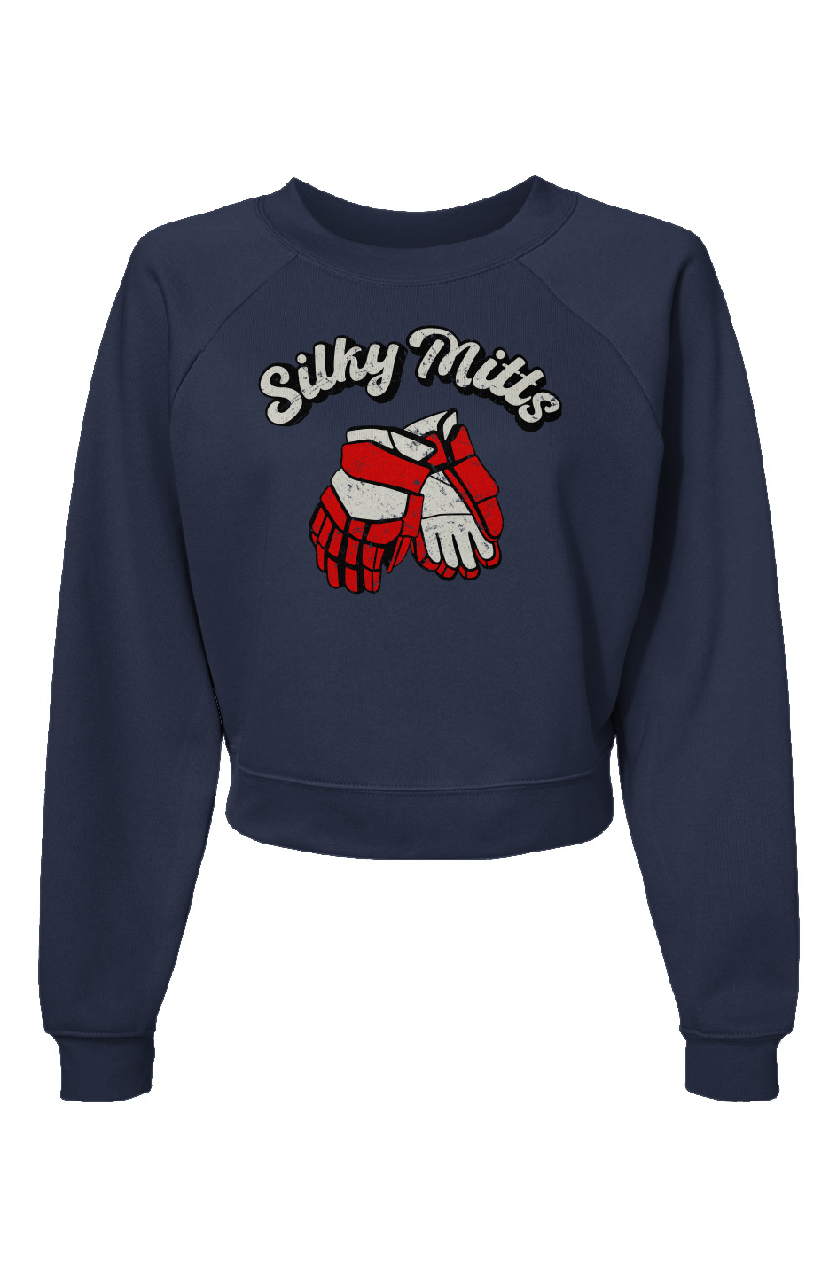 Raglan Rival Silky Mitts Pullover Navy Blue | Barn Garb Hockey Threads