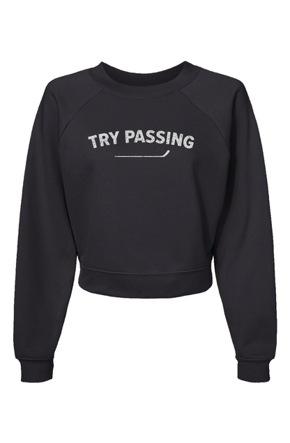 Raglan Rival Try Passing Pullover Charcoal | Barn Garb Hockey Threads
