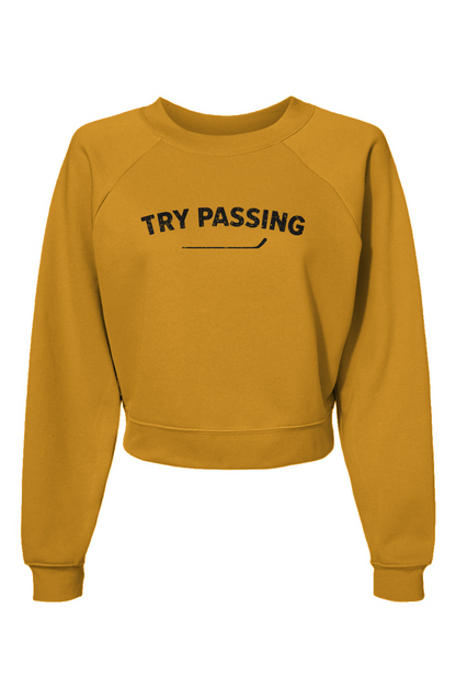 Raglan Rival Try Passing Pullover Heather Mustard | Barn Garb Hockey Threads