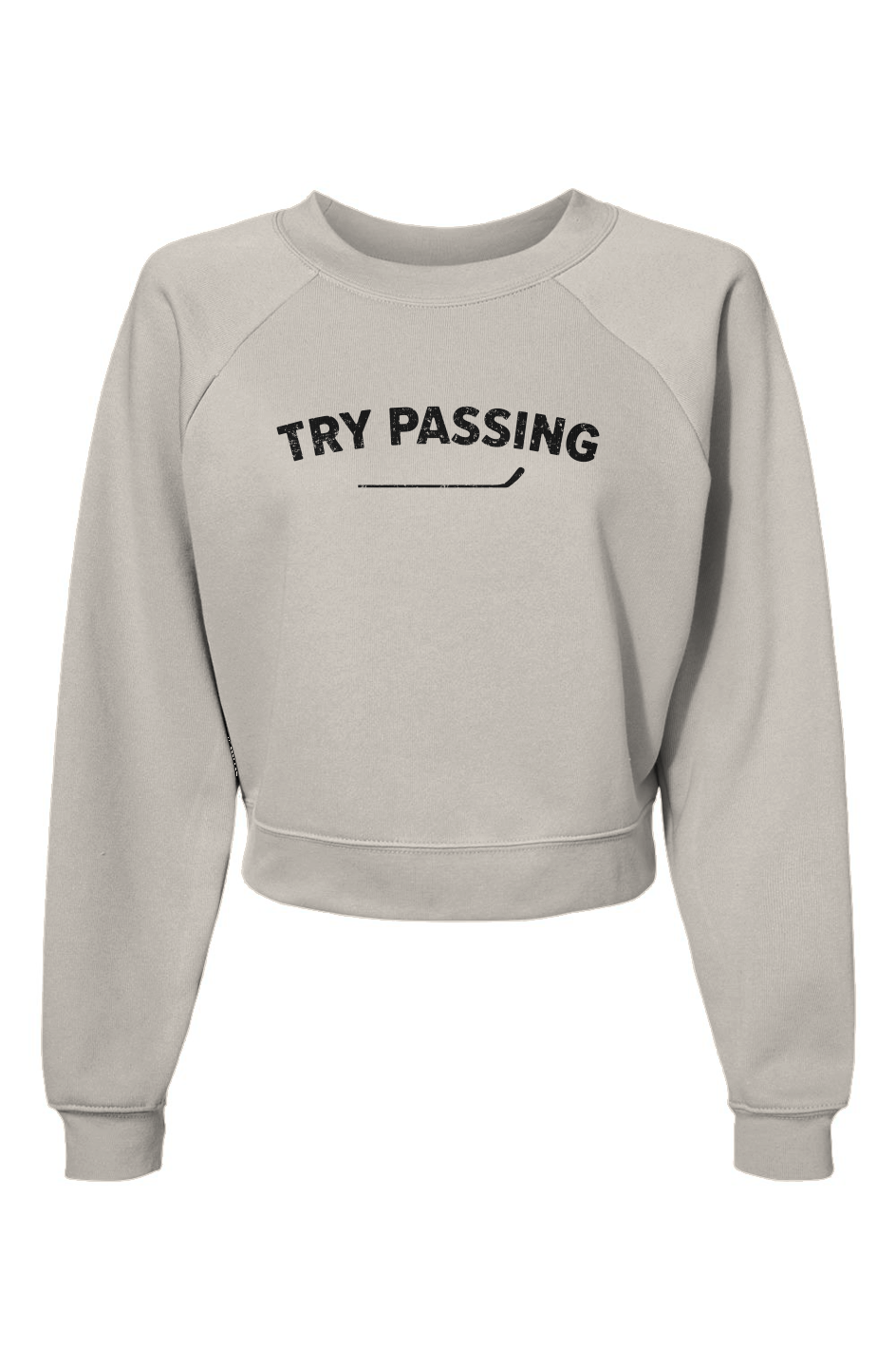 Raglan Rival Try Passing Pullover Vintage White | Barn Garb Hockey Threads