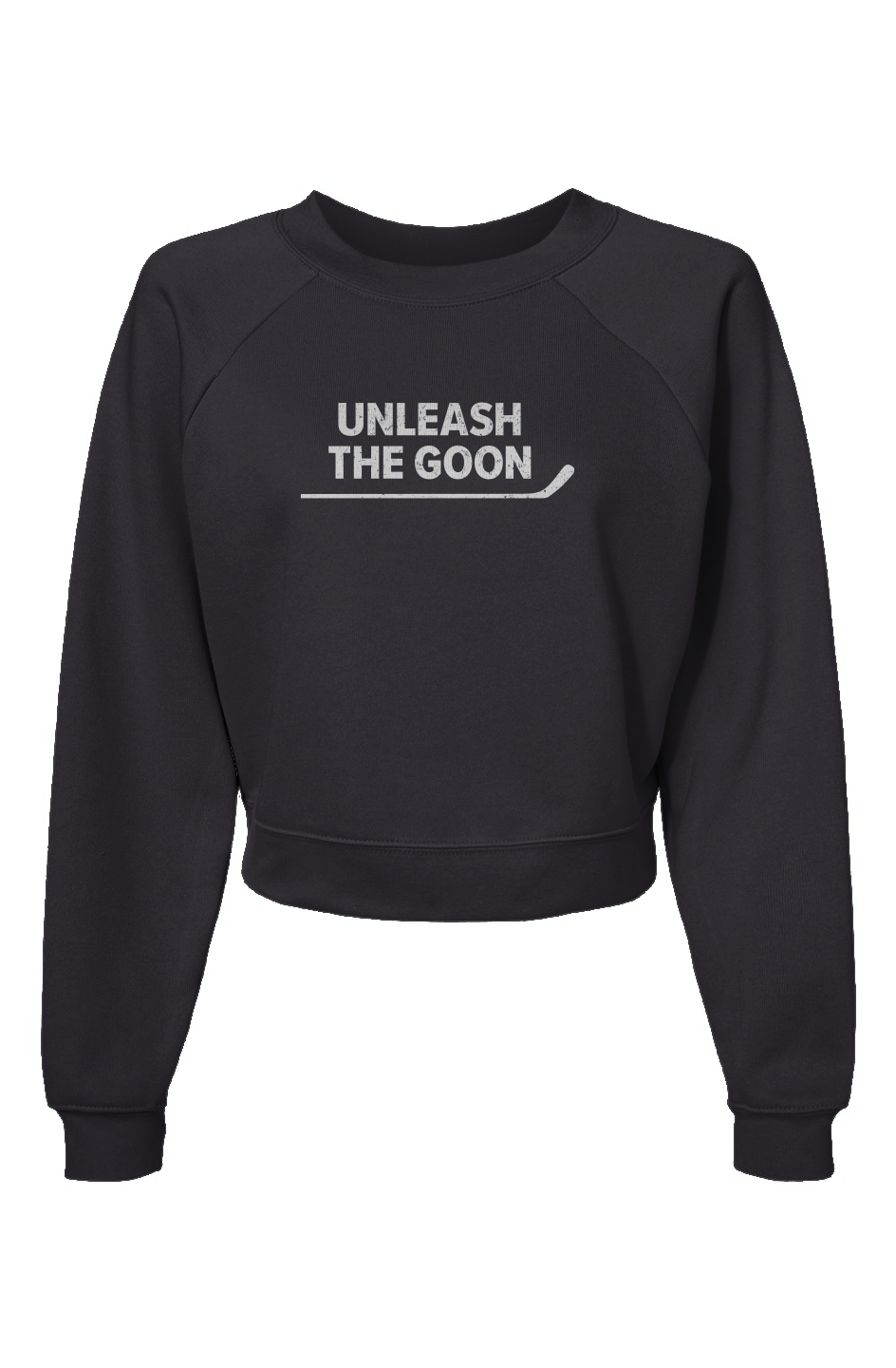 Raglan Rival Unleash the Goon Pullover Charcoal | Barn Garb Hockey Threads
