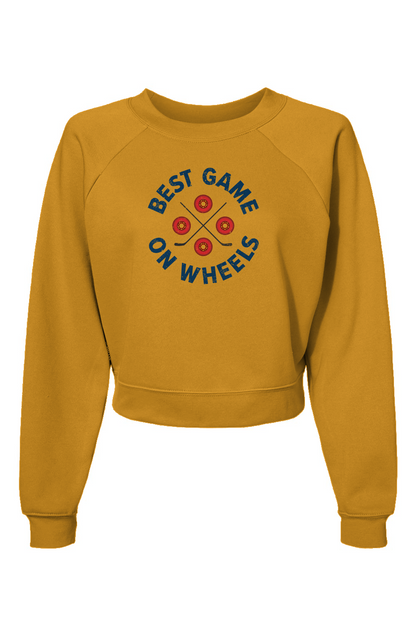 Raglan Rival Wheels and Sticks Pullover Heather Mustard | Barn Garb Hockey Threads