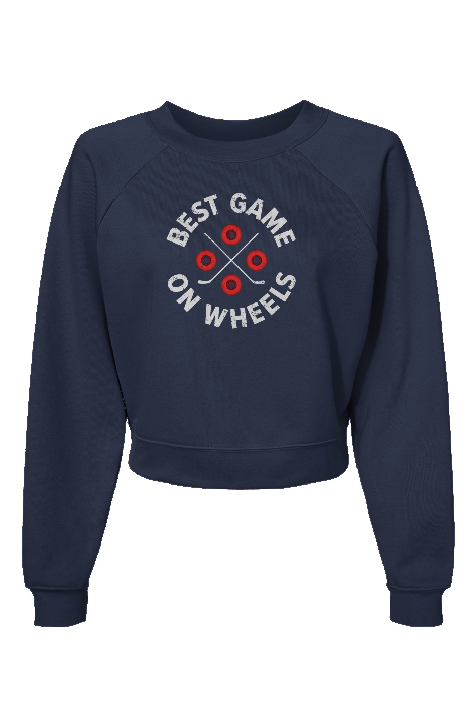 Raglan Rival Wheels and Sticks Pullover Navy Blue | Barn Garb Hockey Threads