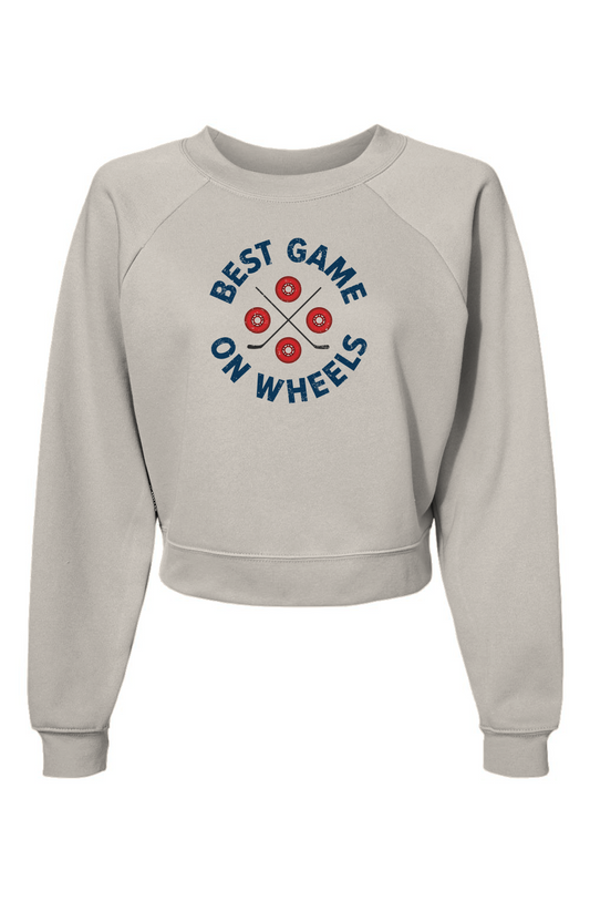 Raglan Rival Wheels and Sticks Pullover Vintage White | Barn Garb Hockey Threads