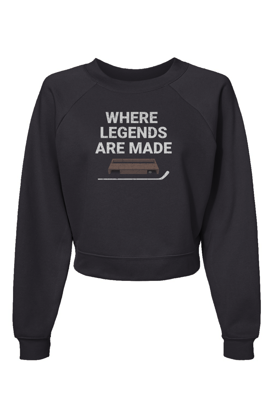 Raglan Rival Where Legends are Made Pullover Fleece Charcoal | Barn Garb Hockey Threads