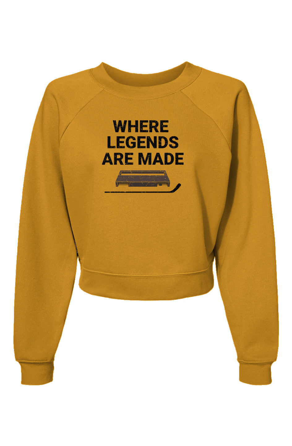 Raglan Rival Where Legends are Made Pullover Fleece Gold | Barn Garb Hockey Threads