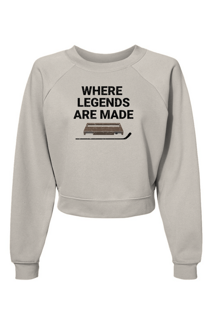 Raglan Rival Where Legends are Made Pullover Fleece Vintage White | Barn Garb Hockey Threads