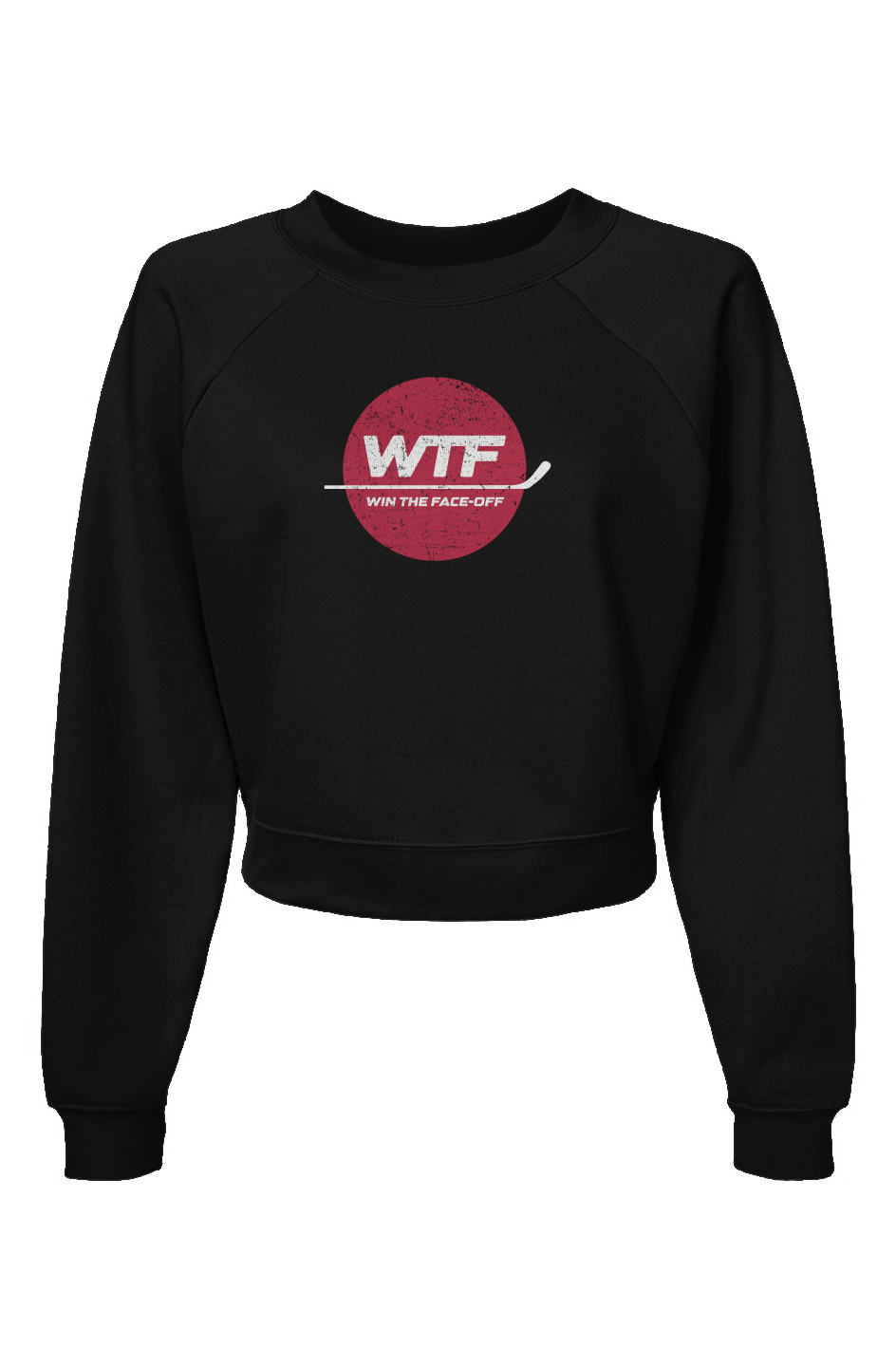 Raglan Rival Win the Faceoff Pullover Fleece Black | Barn Garb Hockey Threads