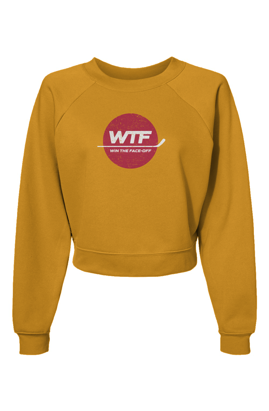 Raglan Rival Win the Faceoff Pullover Fleece Heather Mustard | Barn Garb Hockey Threads