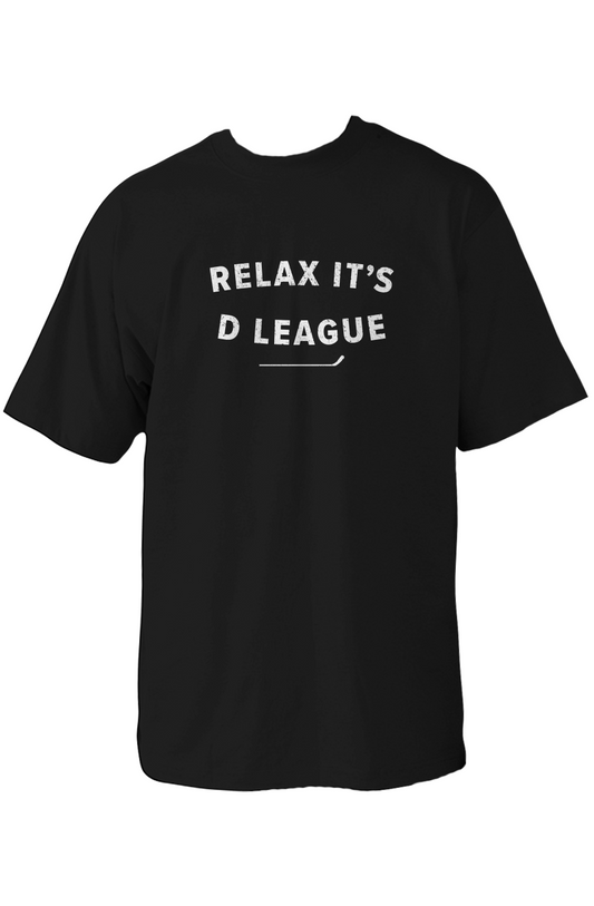 Relax it's D League 90s Throwback Tee Black | Barn Garb Hockey Threads
