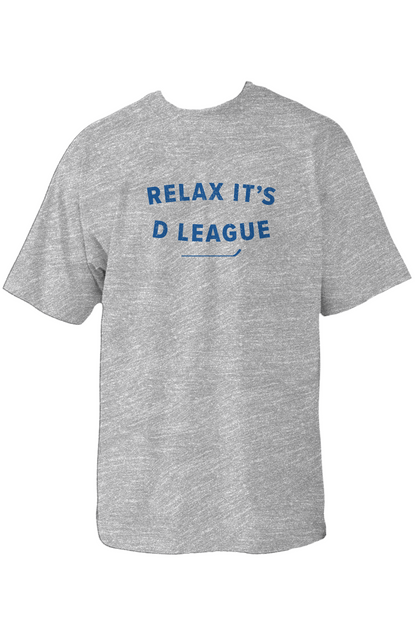 Relax it's D League 90s Throwback Tee Grey | Barn Garb Hockey Threads